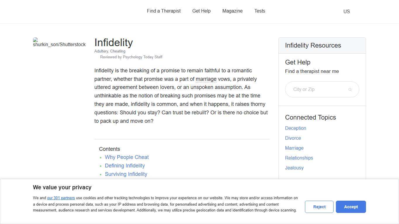 Infidelity Psychology Today